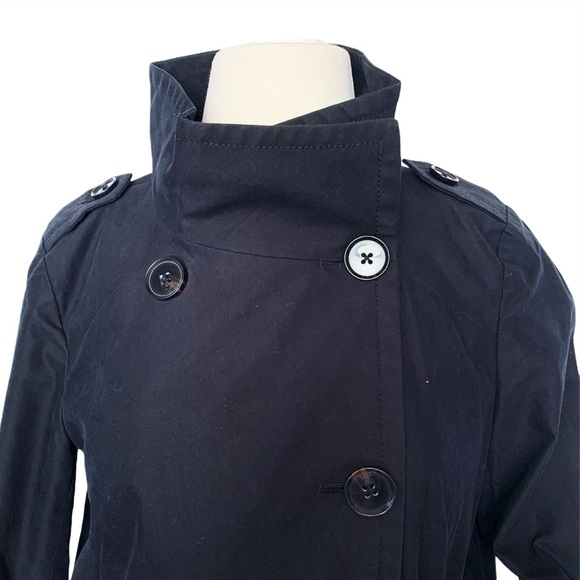 Gap dark navy asymmetric shirt trench coat size XS - Picture 3 of 8